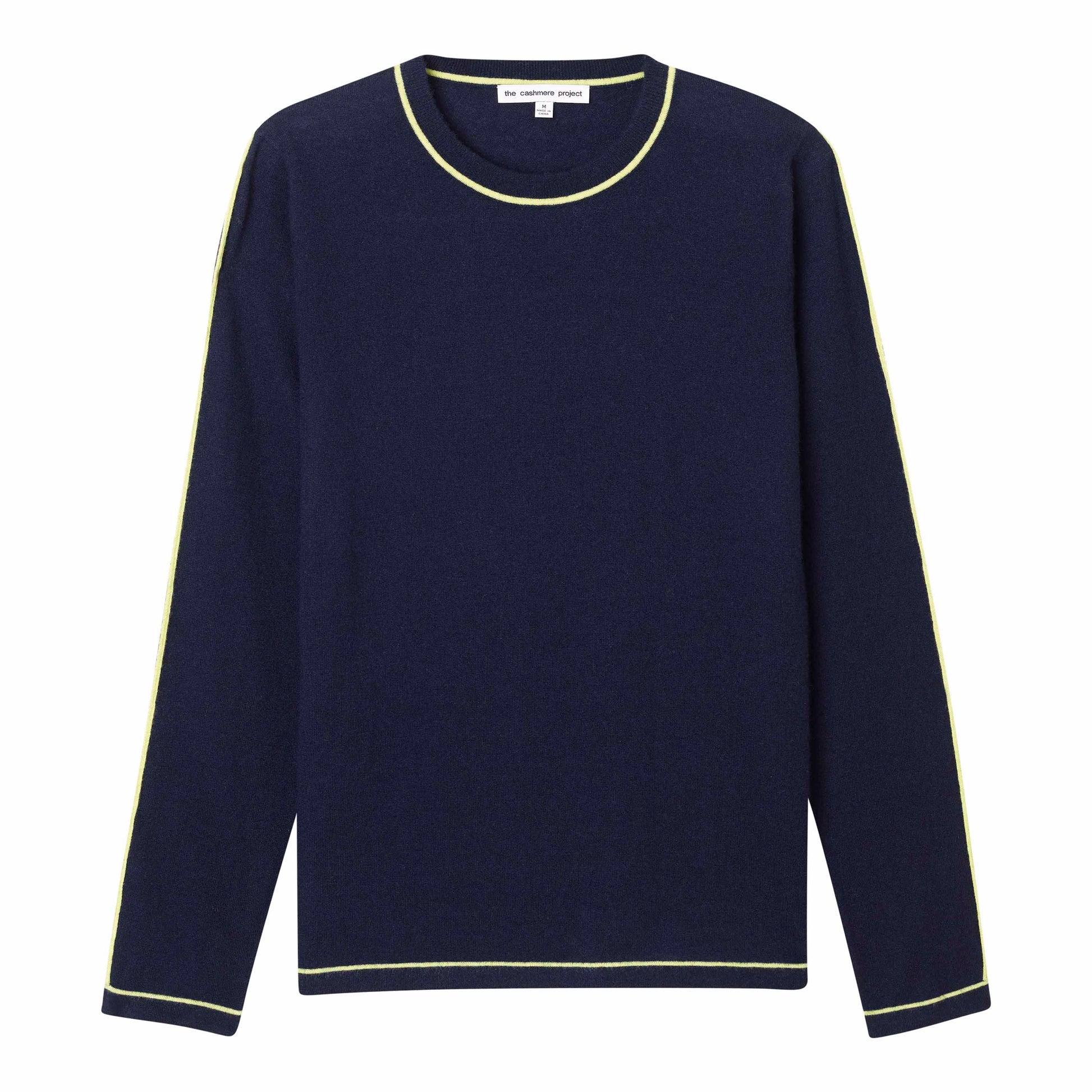 California Cashmere Jersey Tipped Crew