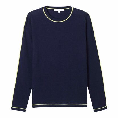California Cashmere Jersey Tipped Crew