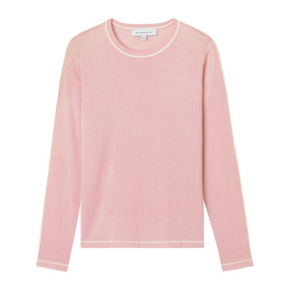 CALIFORNIA CASHMERE JERSEY TIPPED CREW
