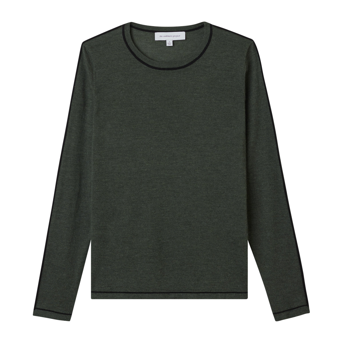 CALIFORNIA CASHMERE JERSEY TIPPED CREW