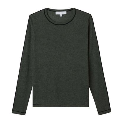 CALIFORNIA CASHMERE JERSEY TIPPED CREW