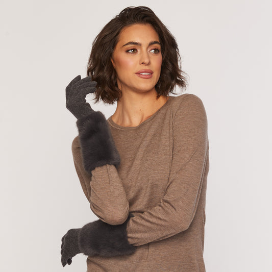 Faux Fur Cuff Gloves  