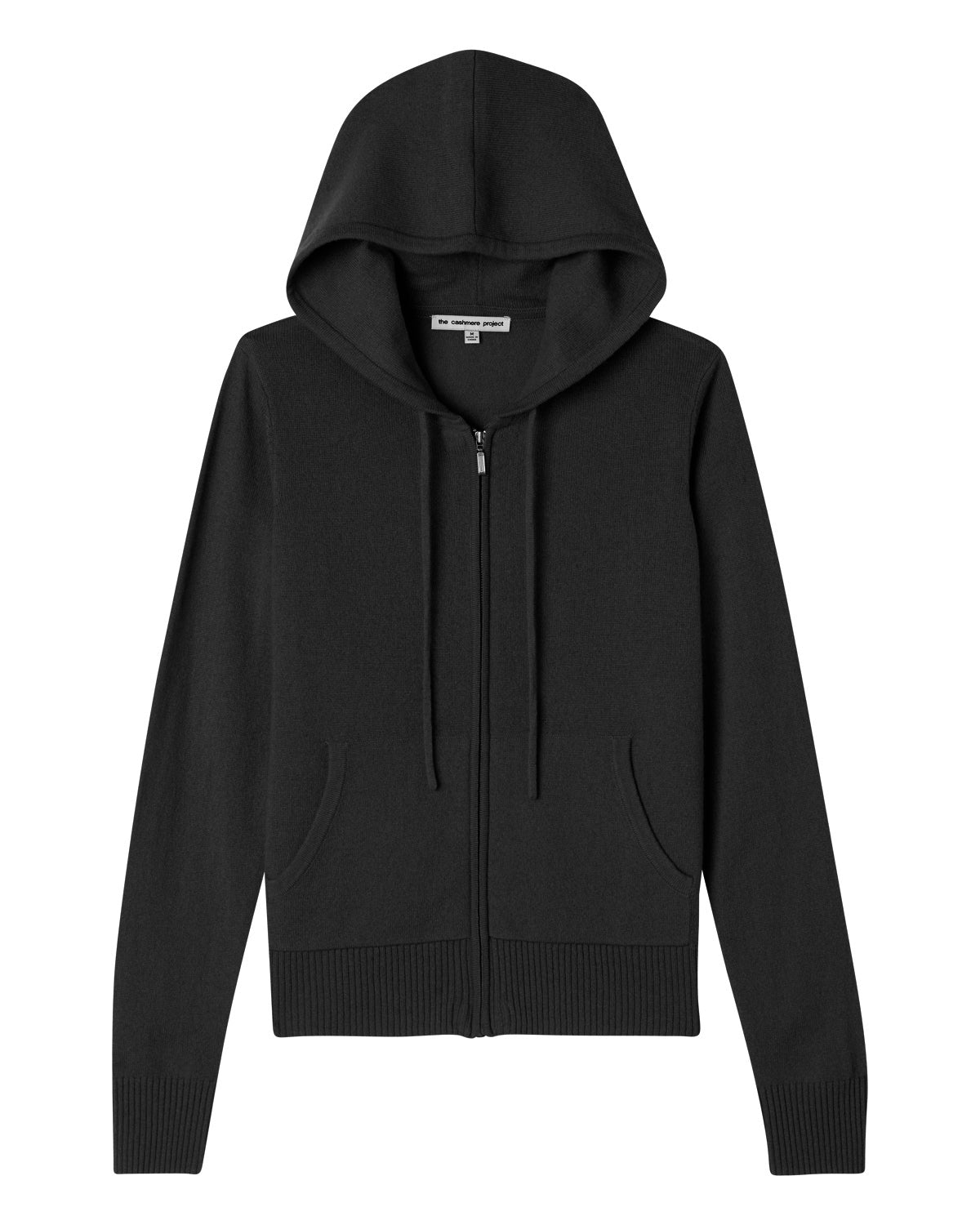 Republic Clothing Apparel Solid Zip Cashmere Hoodie Black M