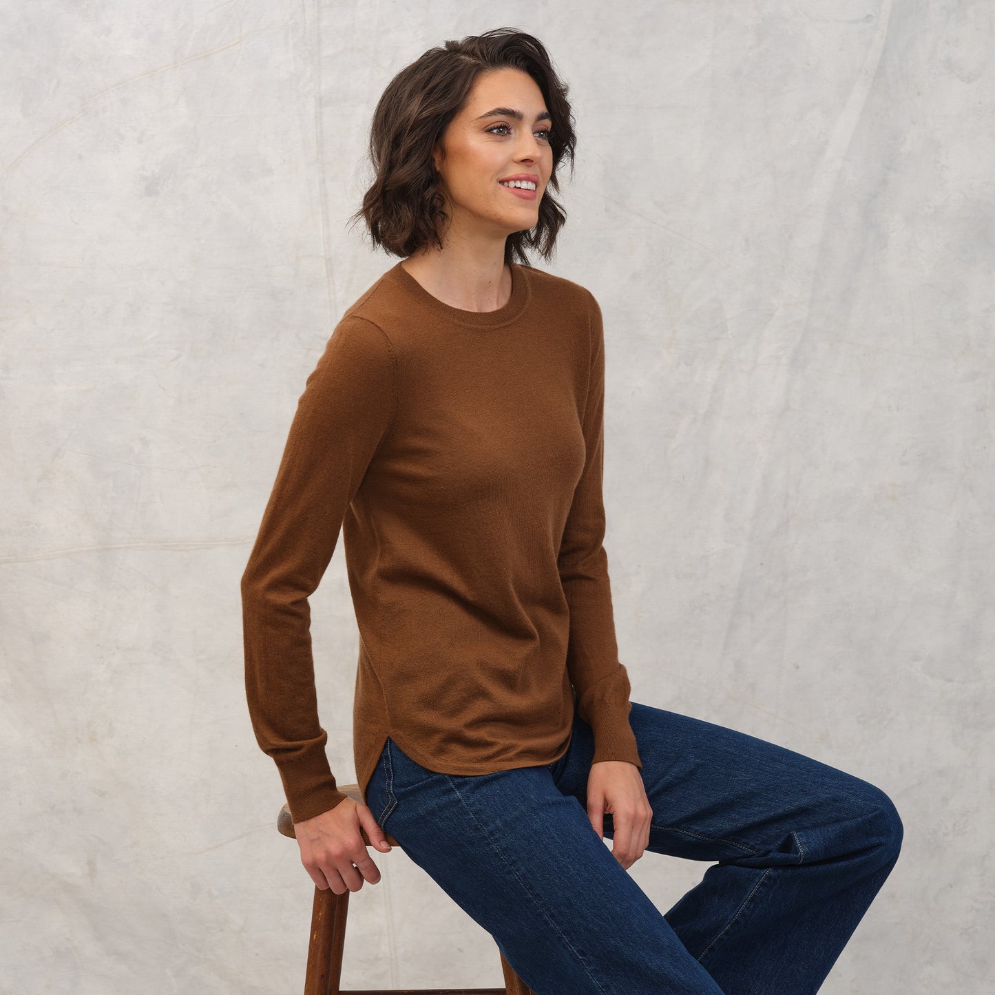 California Cashmere Shirttail Crew