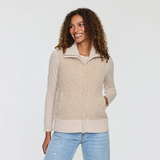 BOUCLE ZIP VEST  