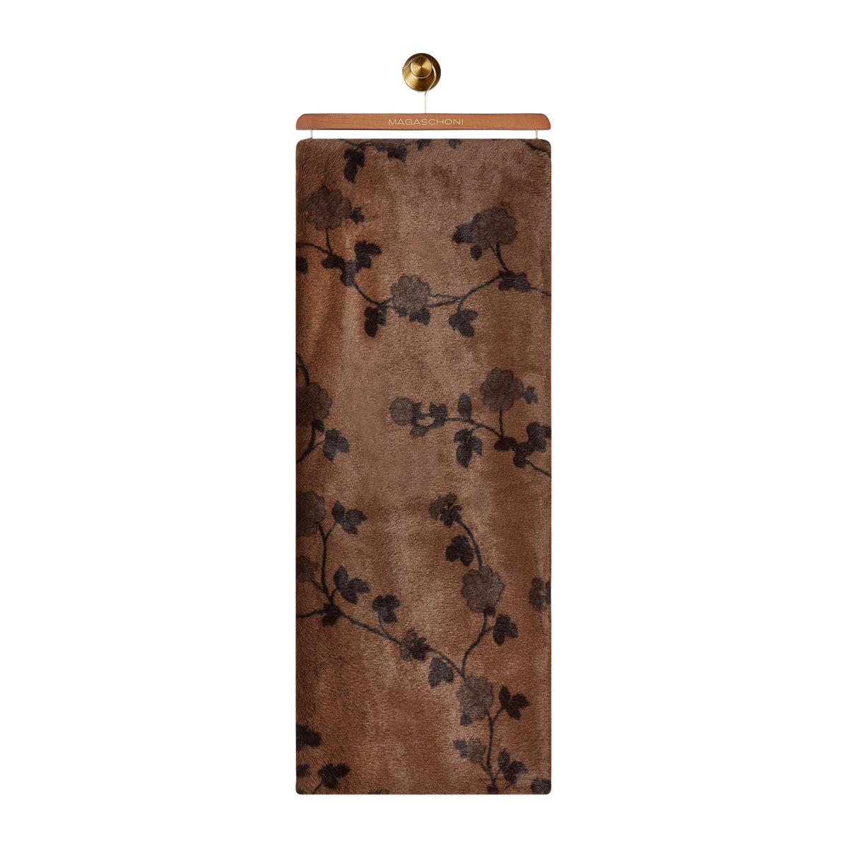 FAUX FUR FLORAL PRINT THROW