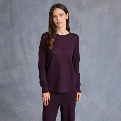 CALIFORNIA CASHMERE SHIRTTAIL CREW
