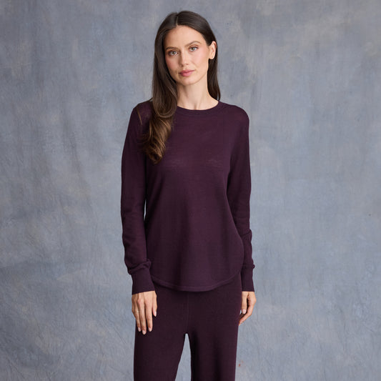 CALIFORNIA CASHMERE SHIRTTAIL CREW  