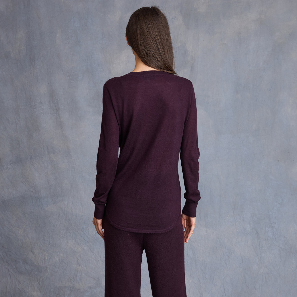 CALIFORNIA CASHMERE SHIRTTAIL CREW