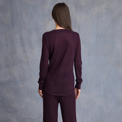 CALIFORNIA CASHMERE SHIRTTAIL CREW