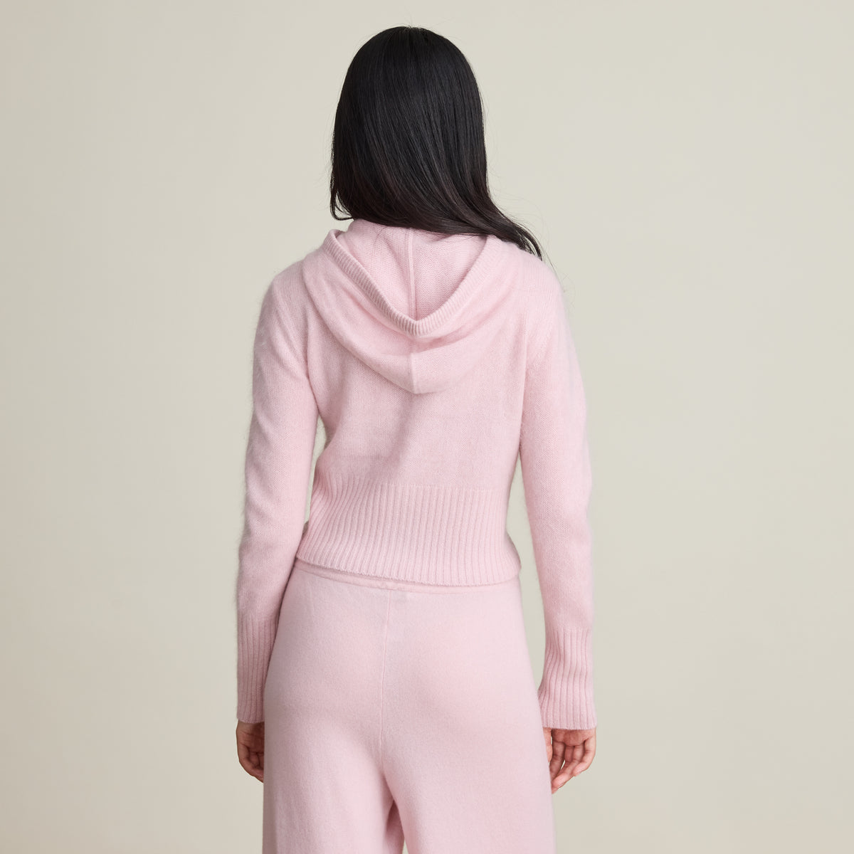 BRUSHED CROPPED ZIP HOODIE