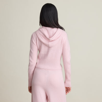 BRUSHED CROPPED ZIP HOODIE