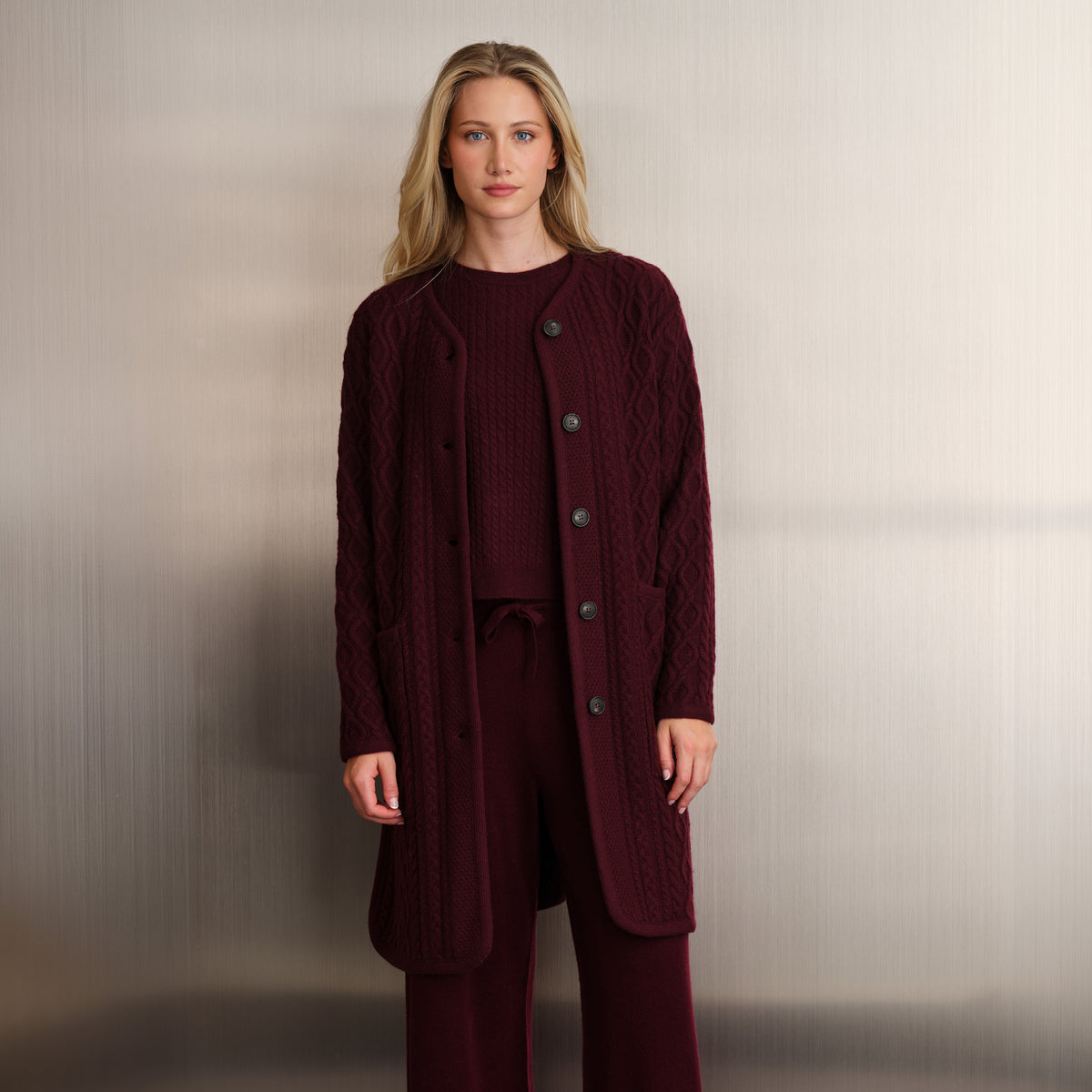 CABLE BUTTON UP COAT