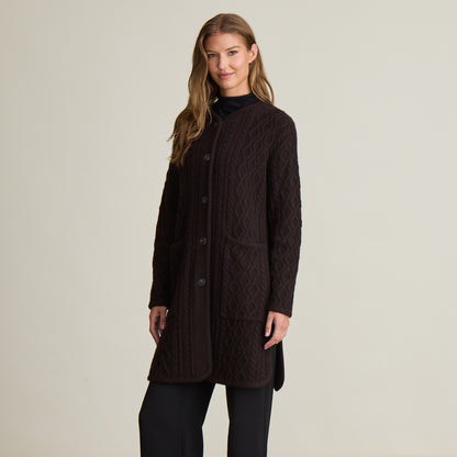 CABLE BUTTON UP COAT