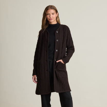 CABLE BUTTON UP COAT