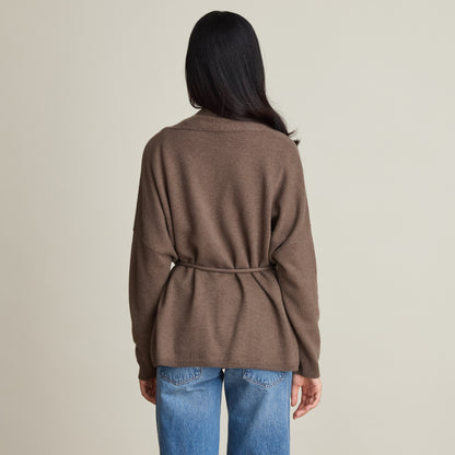 BELTED WRAP CARDIGAN