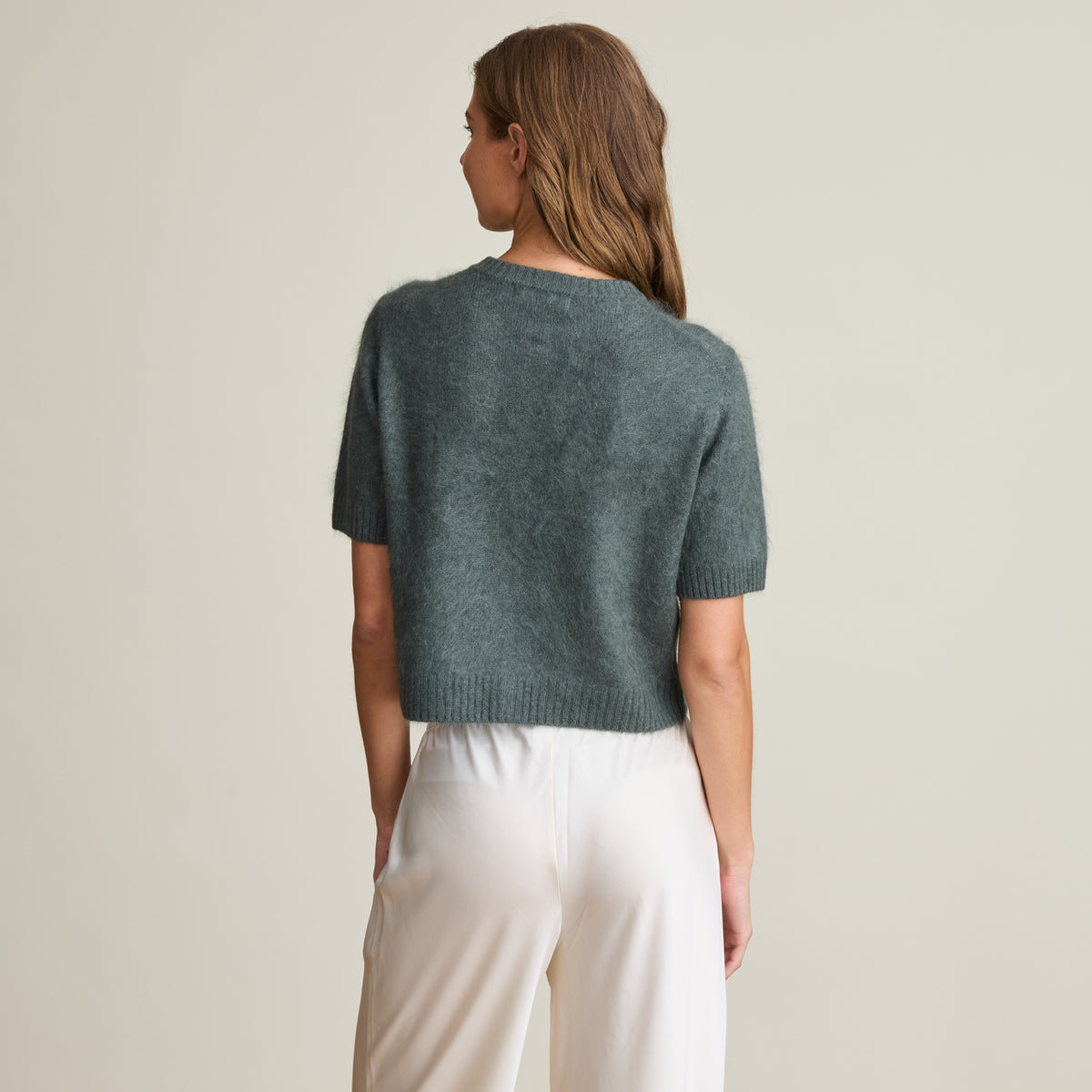 BRUSHED SHORT SLEEVE CARDIGAN