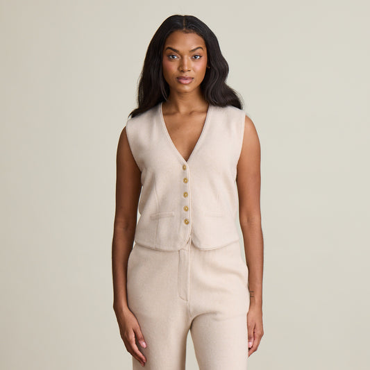 CASHMERE TAILORED VEST  
