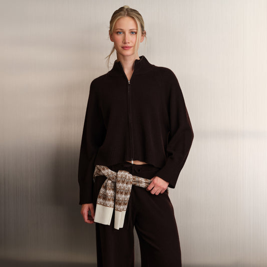 BELL SLEEVE ZIP CARDIGAN  