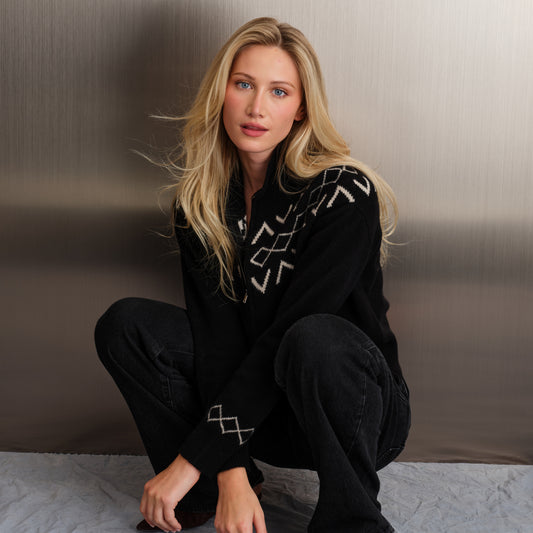 FIRE SIDE ZIP CARDIGAN  