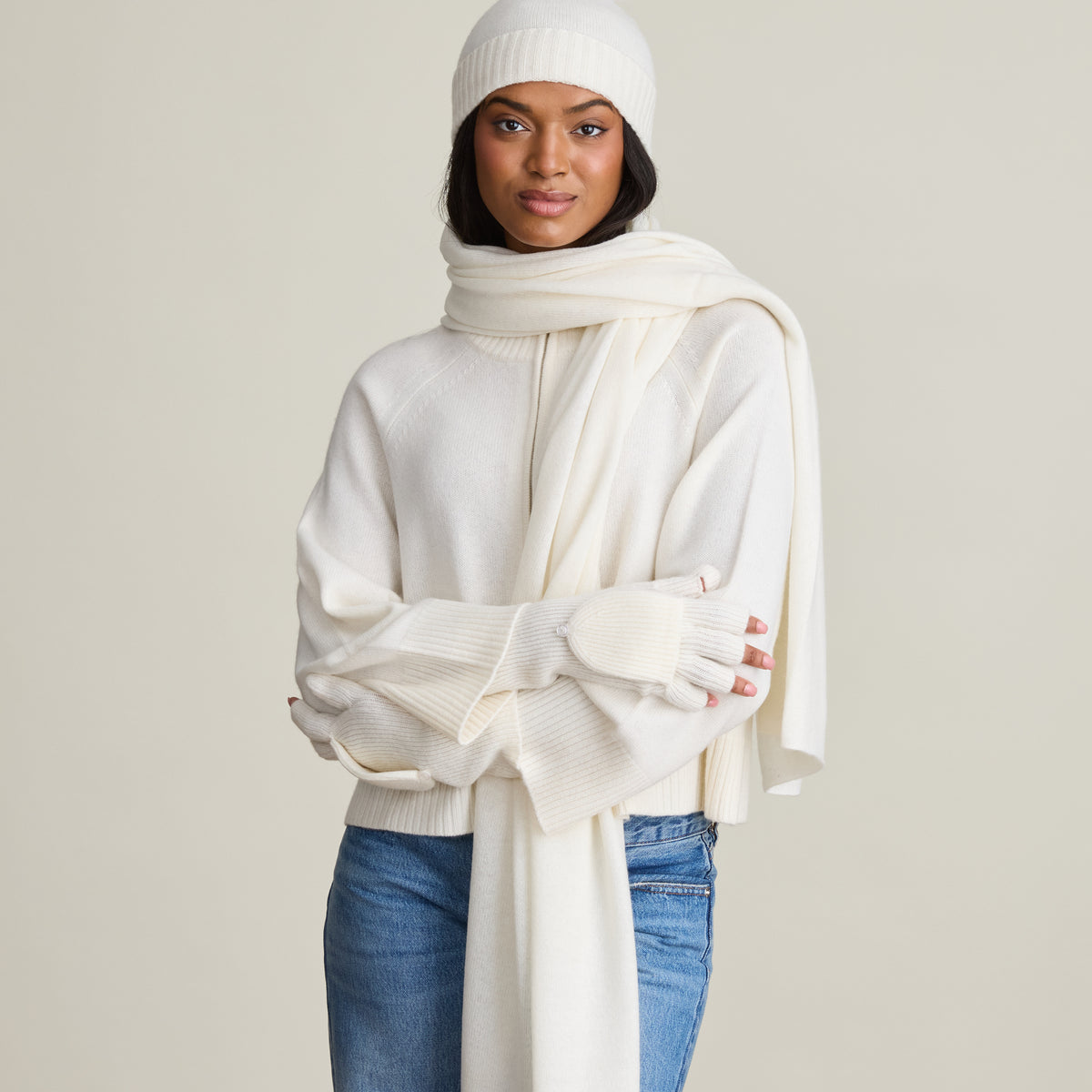 RIBBED CONVERTIBLE MITTEN