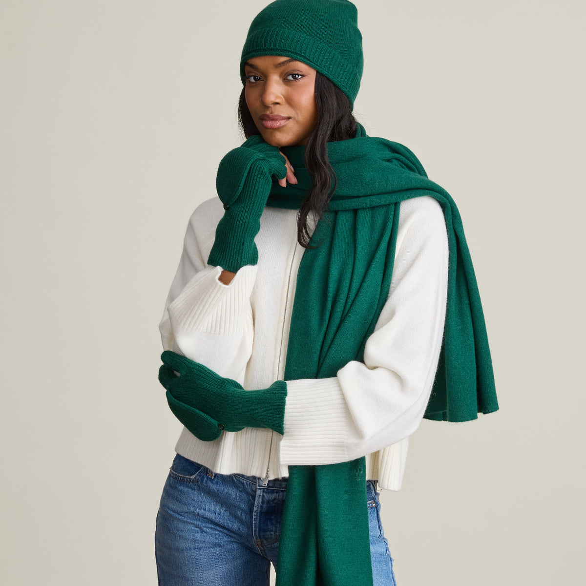 RIBBED CONVERTIBLE MITTEN