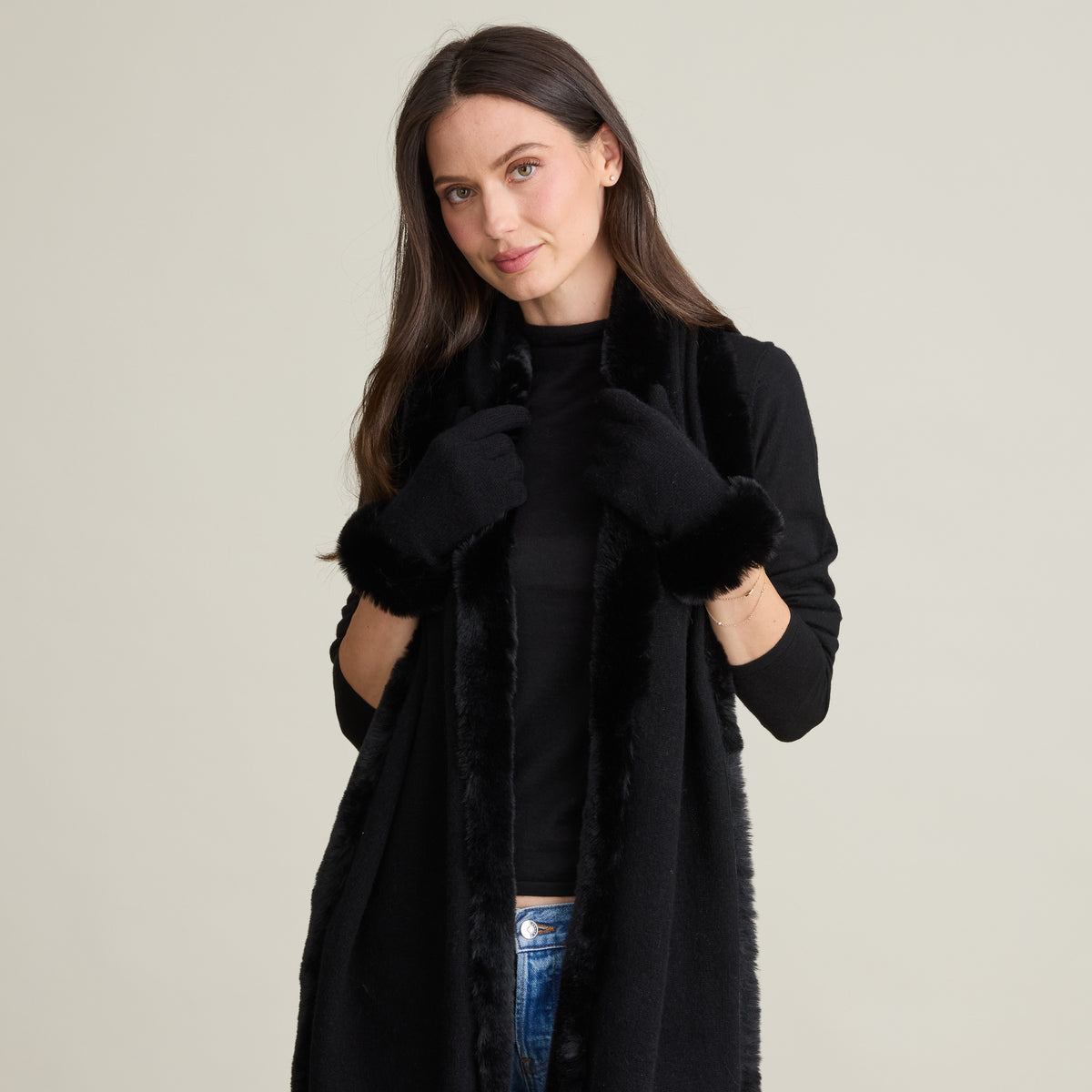 FAUX FUR CUFF GLOVE