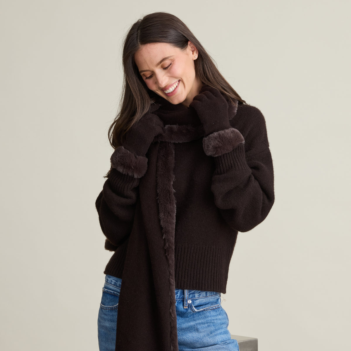 FAUX FUR CUFF GLOVE