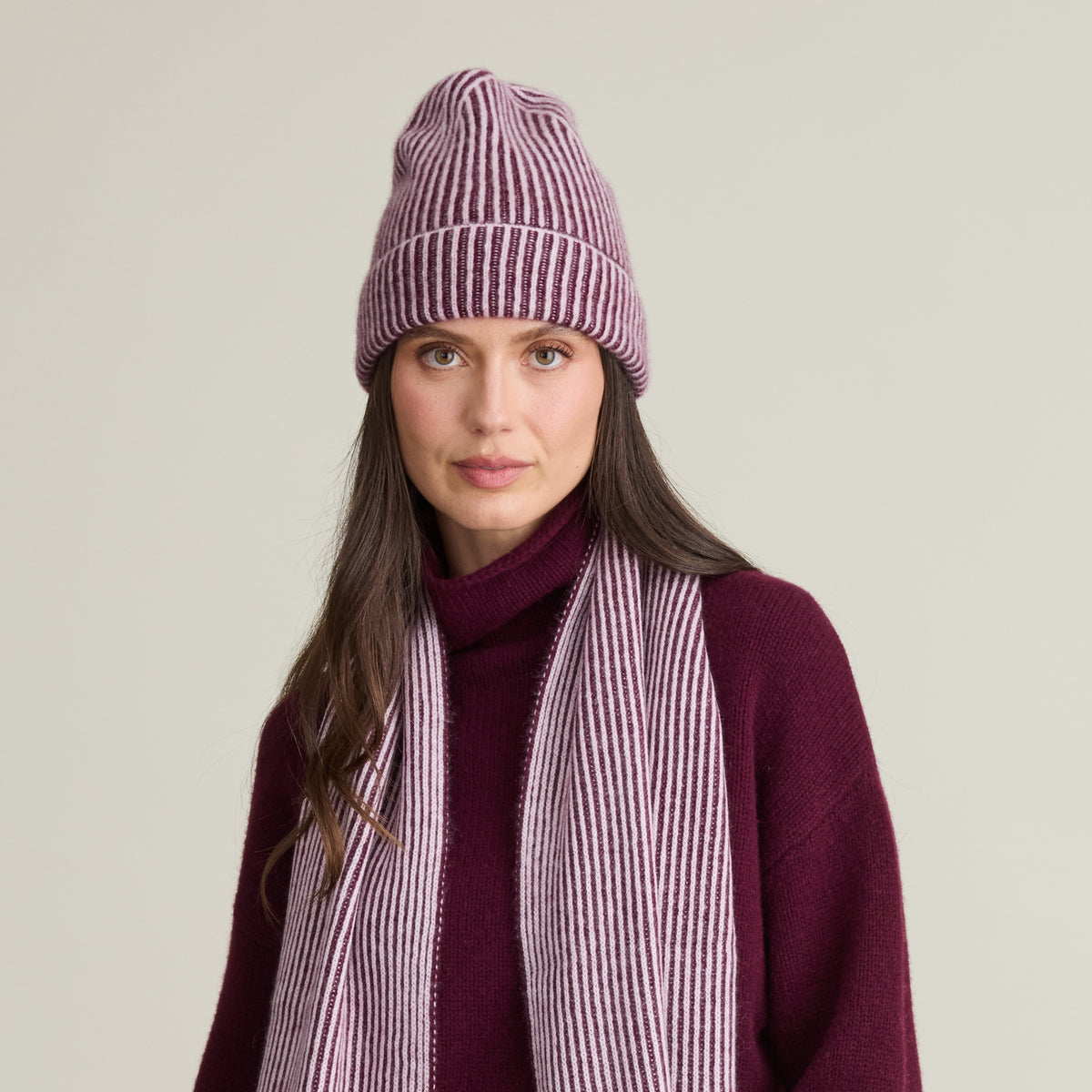 TWO TONE RIBBED HAT