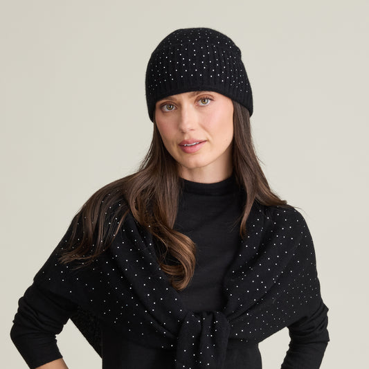RHINESTONE CUFFED HAT  