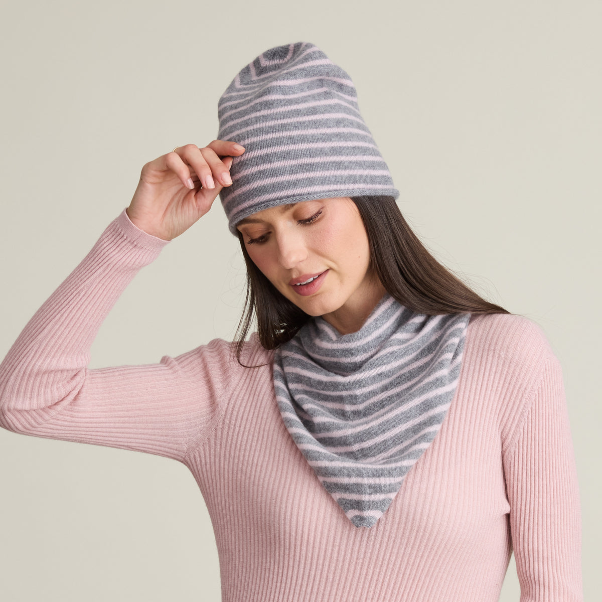 STRIPED ROLLED EDGE HAT