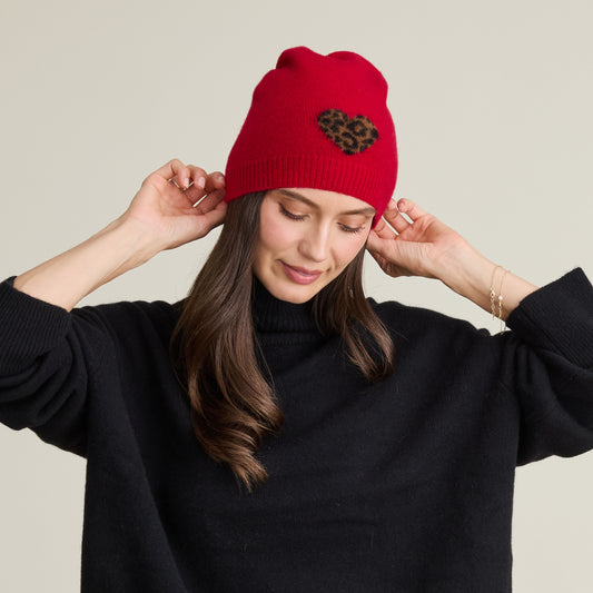 LEOPARD HEART HAT  