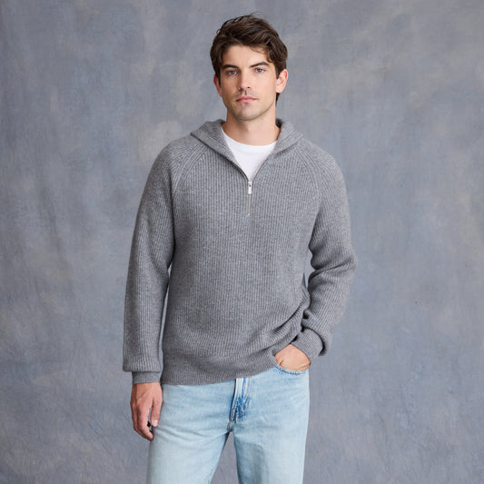 MEN'S HALF ZIP SHAKER HOODIE  