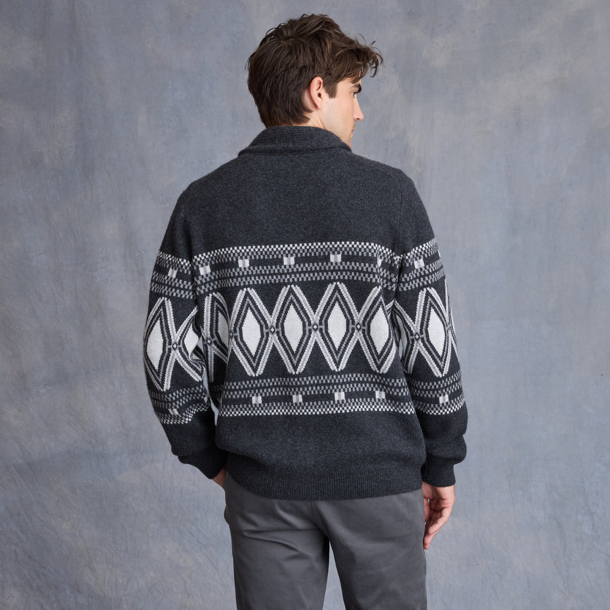 MEN'S FAIR ISLE SHAWL CARDIGAN