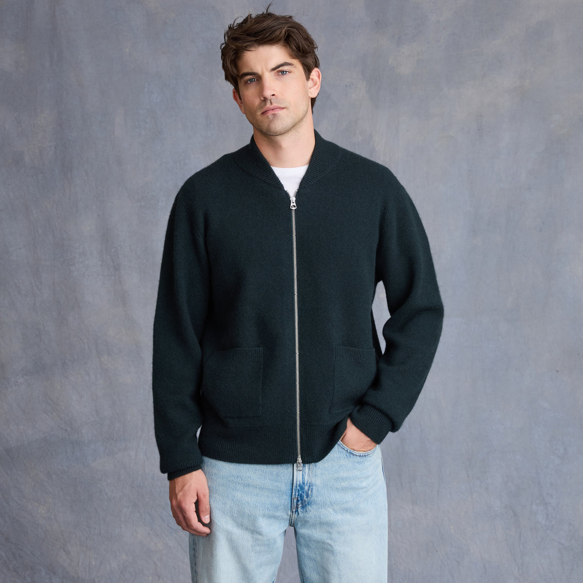 MEN'S ZIP FRONT CARDIGAN