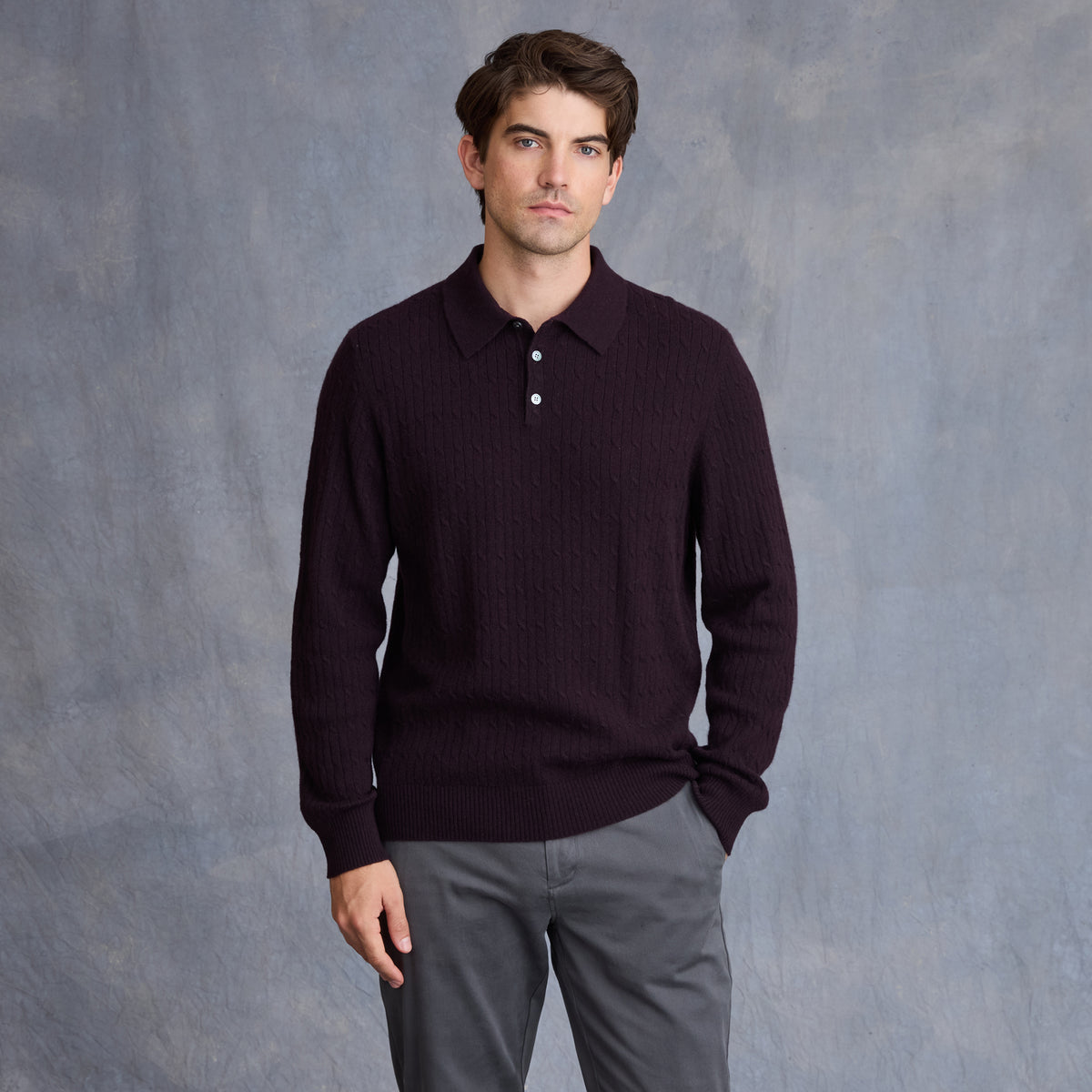 MEN'S CABLE POLO