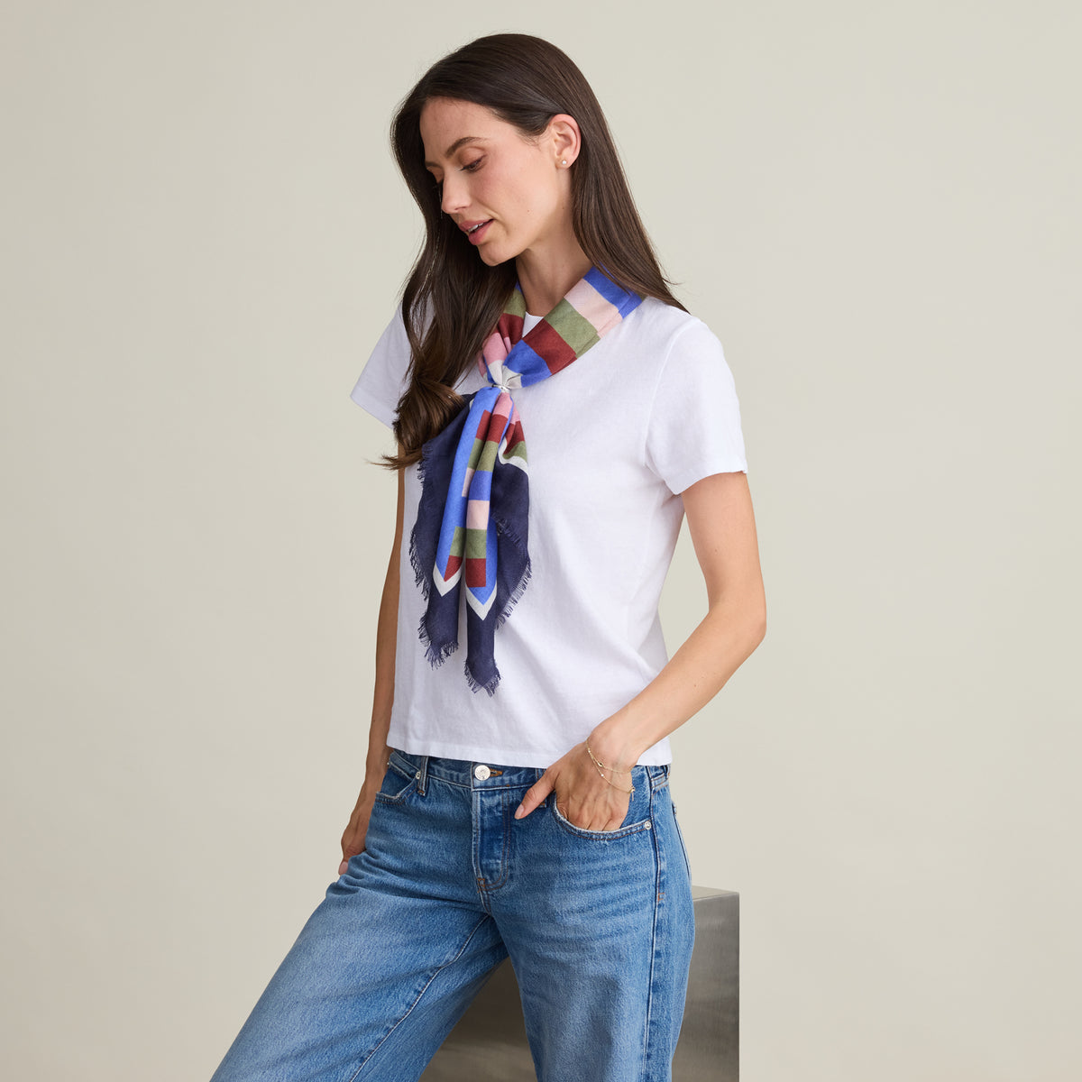STRIPE PRINTED SCARF