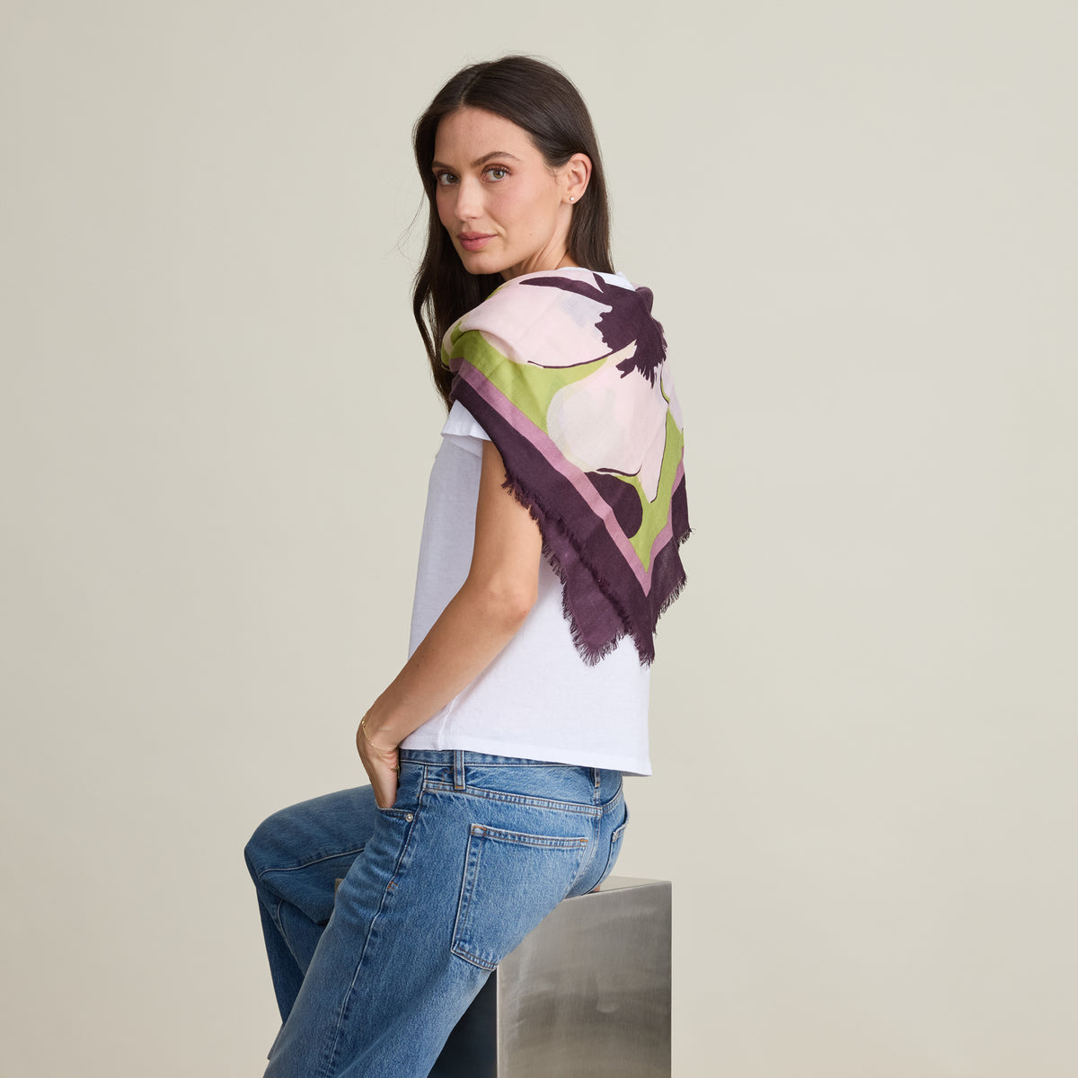 FLOWER PRINTED SCARF