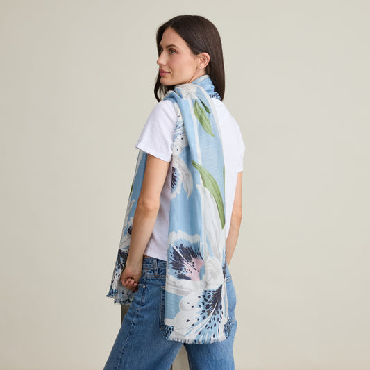 ORCHID PRINTED SCARF  