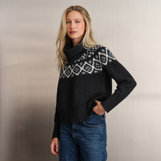 FAIR ISLE REMOVABLE TURTLENECK  