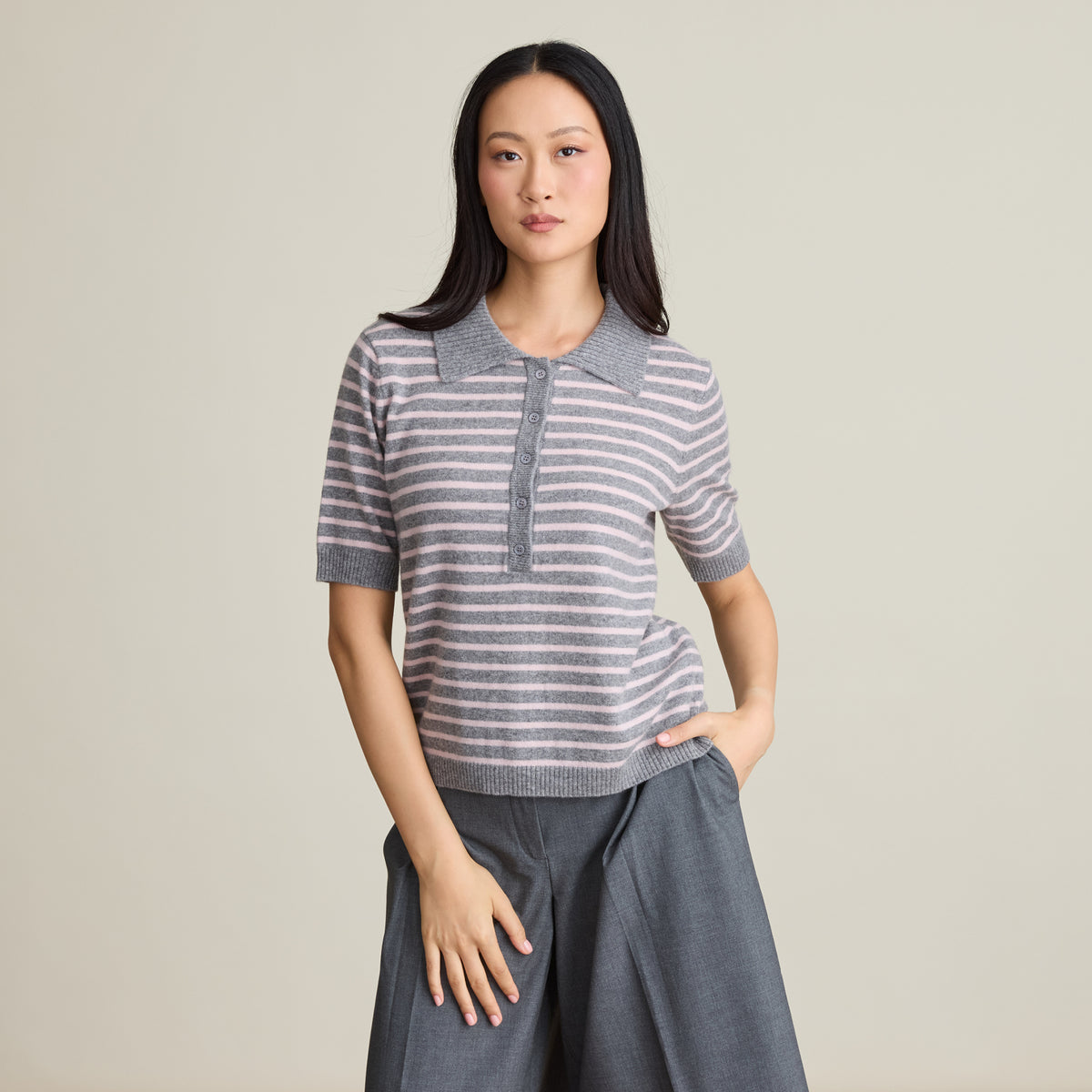 STRIPE SHORT SLEEVE POLO
