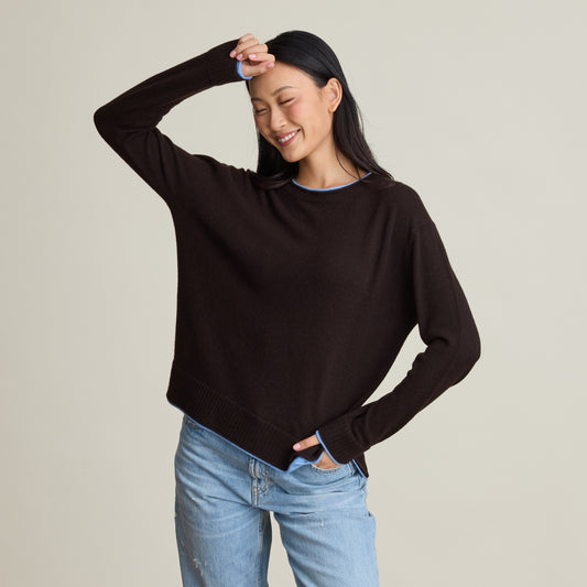 TIPPED RELAXED CREW  