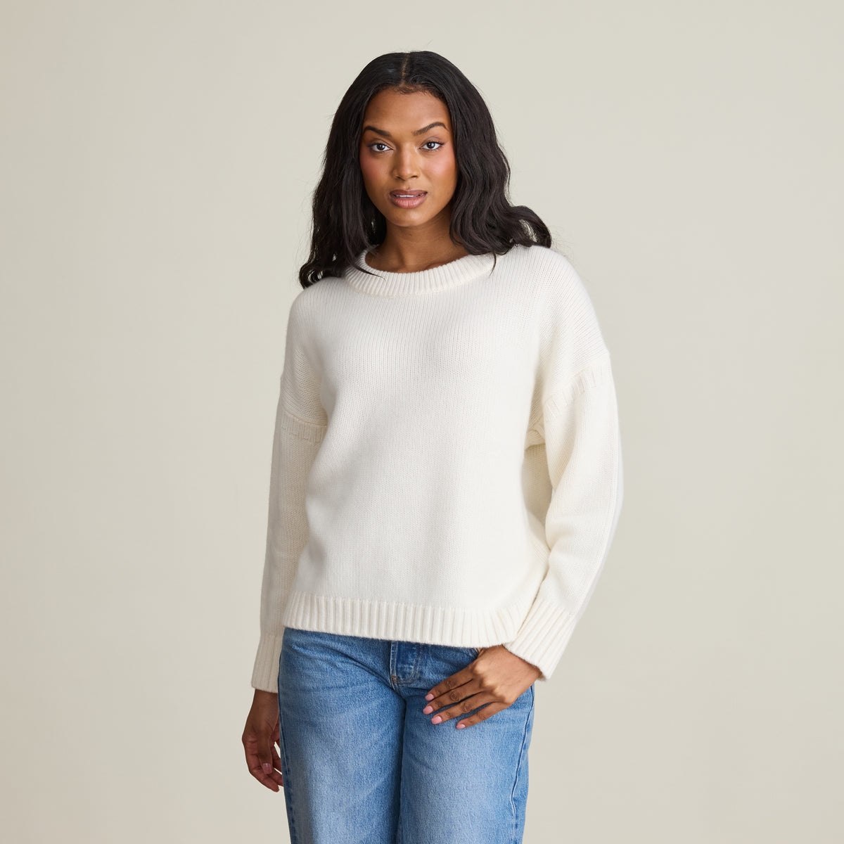 LUXE DROP SHOULDER CREW
