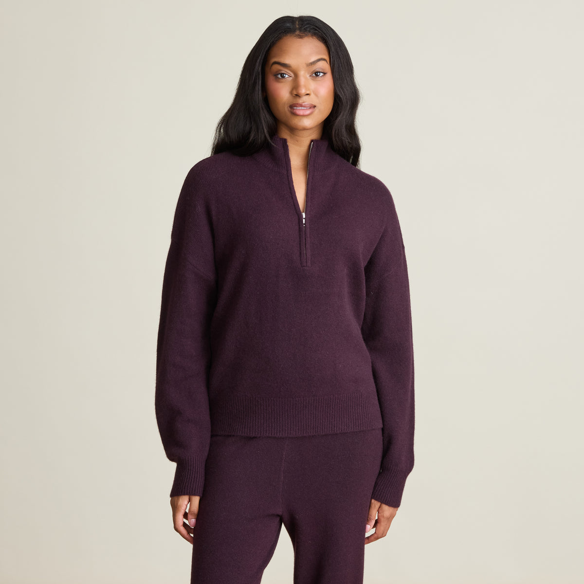 SOLID QUARTER ZIP