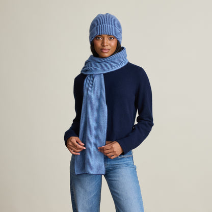 TWO TONE RIBBED SCARF
