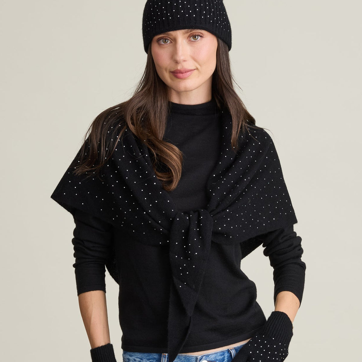 RHINESTONE TRIANGLE SCARF