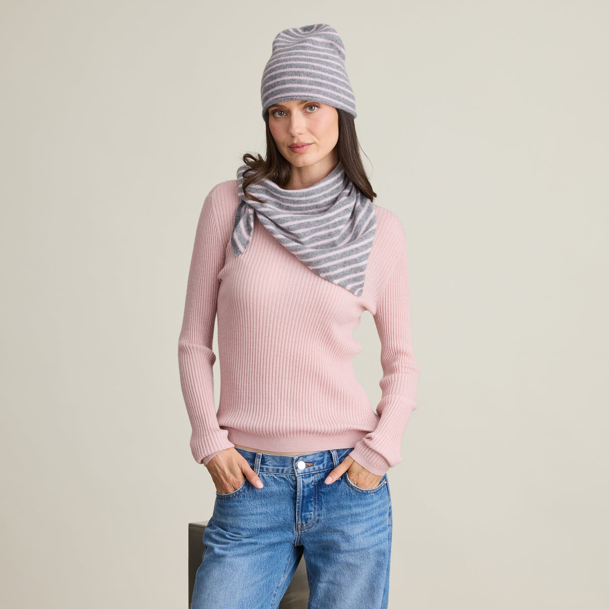 STRIPED TRIANGLE SCARF