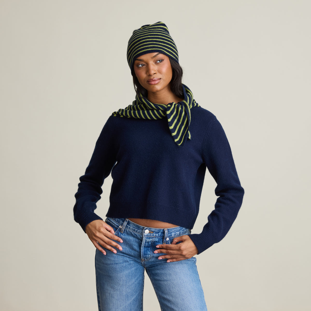 STRIPED TRIANGLE SCARF