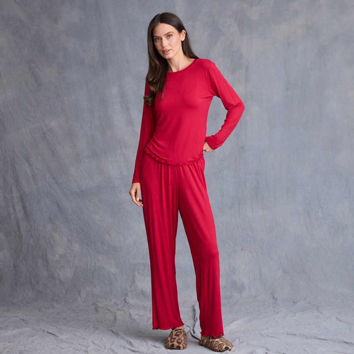RUFFLE TRIM PJ SET