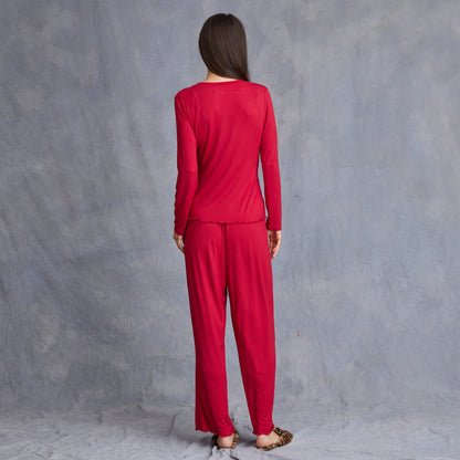 RUFFLE TRIM PJ SET